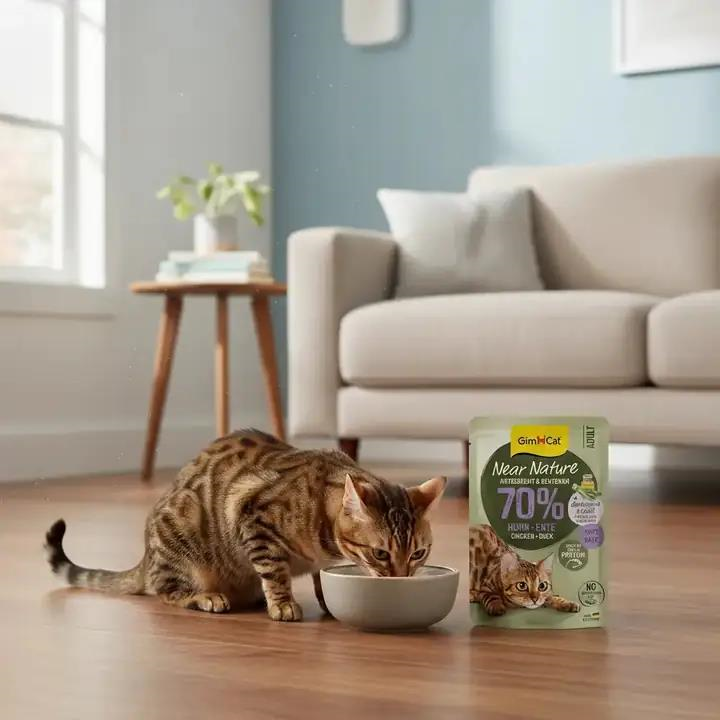 Gimcat Near Nature Ezme Tavuklu ve Ördekli Yaş Kedi Maması 85 Gr