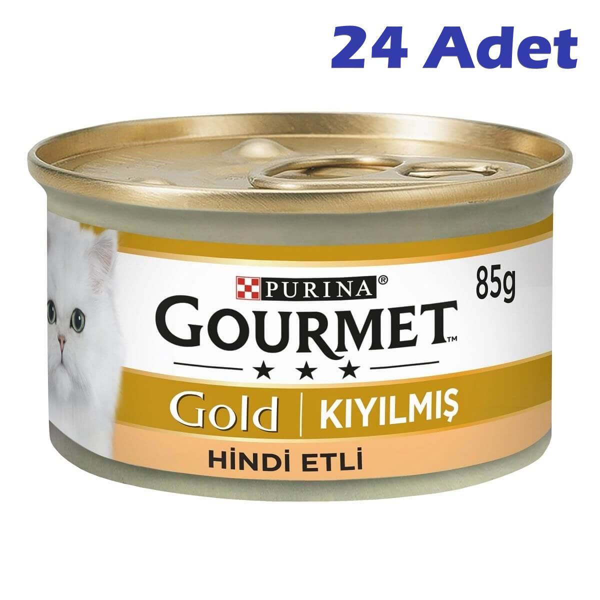 Gourmet Gold Kıyılmış Hindi Etli Konserve Kedi Maması 85 Gr (24 Adet)