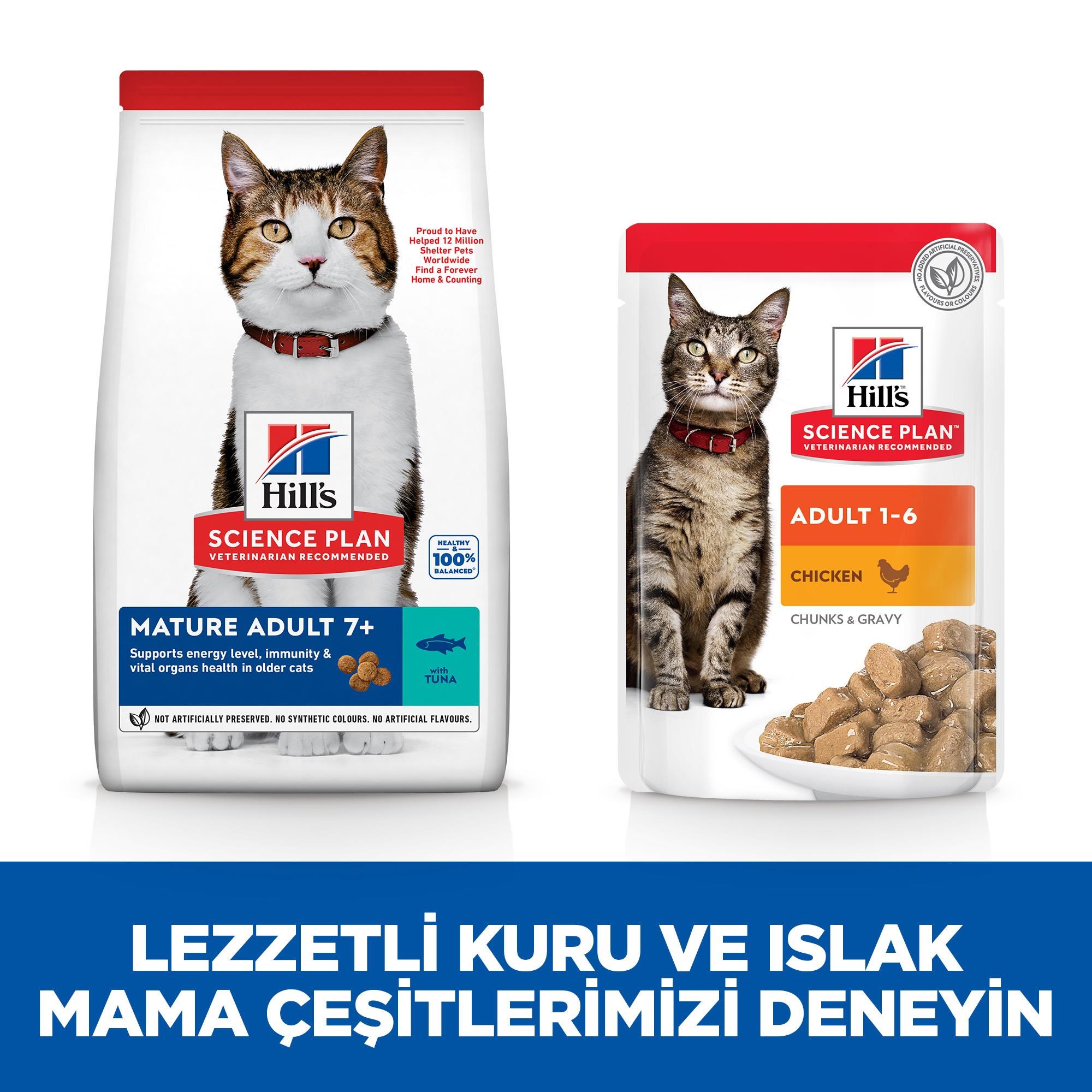 Hill's SCIENCE PLAN +7 Tuna Balıklı Yaşlı Kedi Maması 1,5 Kg