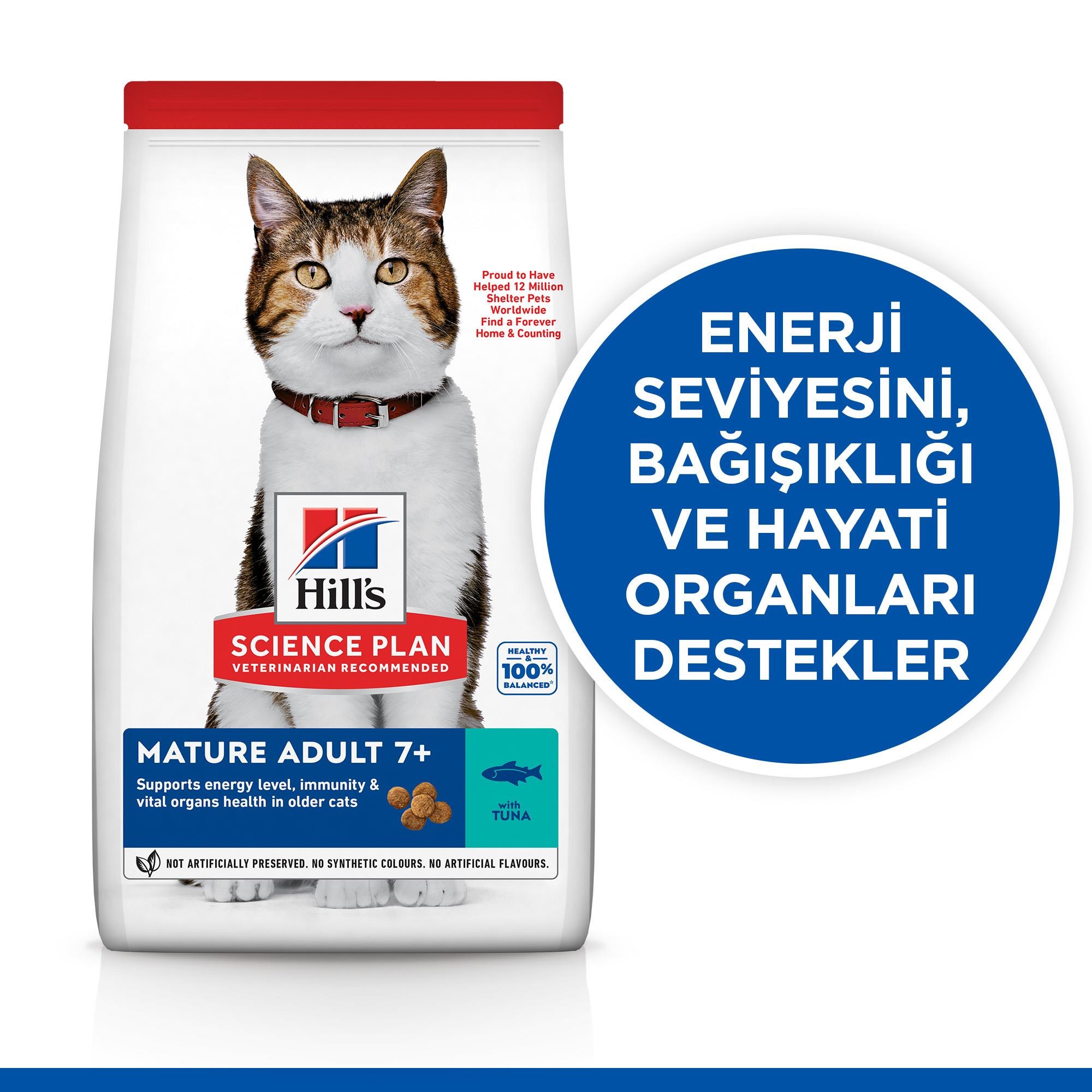 Hill's SCIENCE PLAN +7 Tuna Balıklı Yaşlı Kedi Maması 1,5 Kg