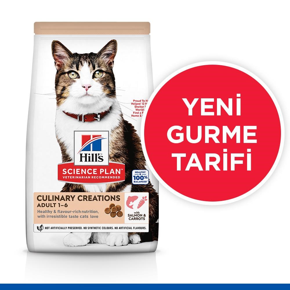Hill's SCIENCE PLAN Culinary Creations Somonlu ve Havuçlu Yetişkin Kedi Maması 1,5 Kg