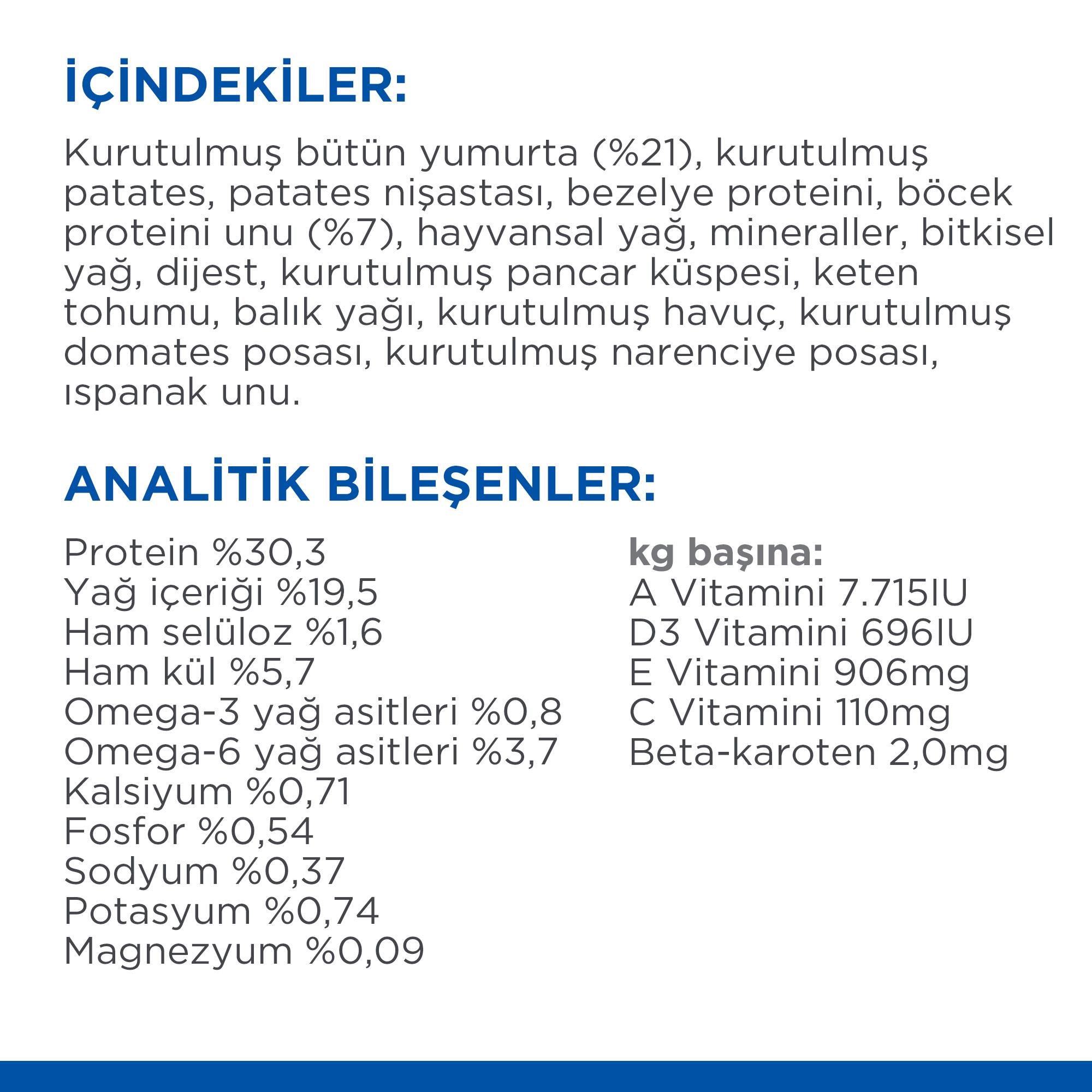 Hill's SCIENCE PLAN Hypoallergenic Yumurta ve Böcek Proteinli Kedi Maması 7 Kg