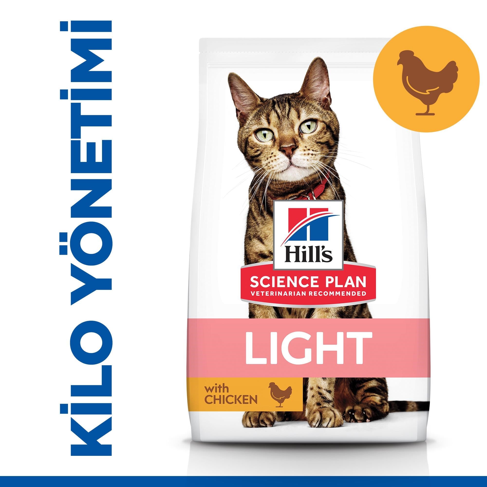 Hill's SCIENCE PLAN Light Yetişkin Tavuklu Kedi Maması 1,5 Kg