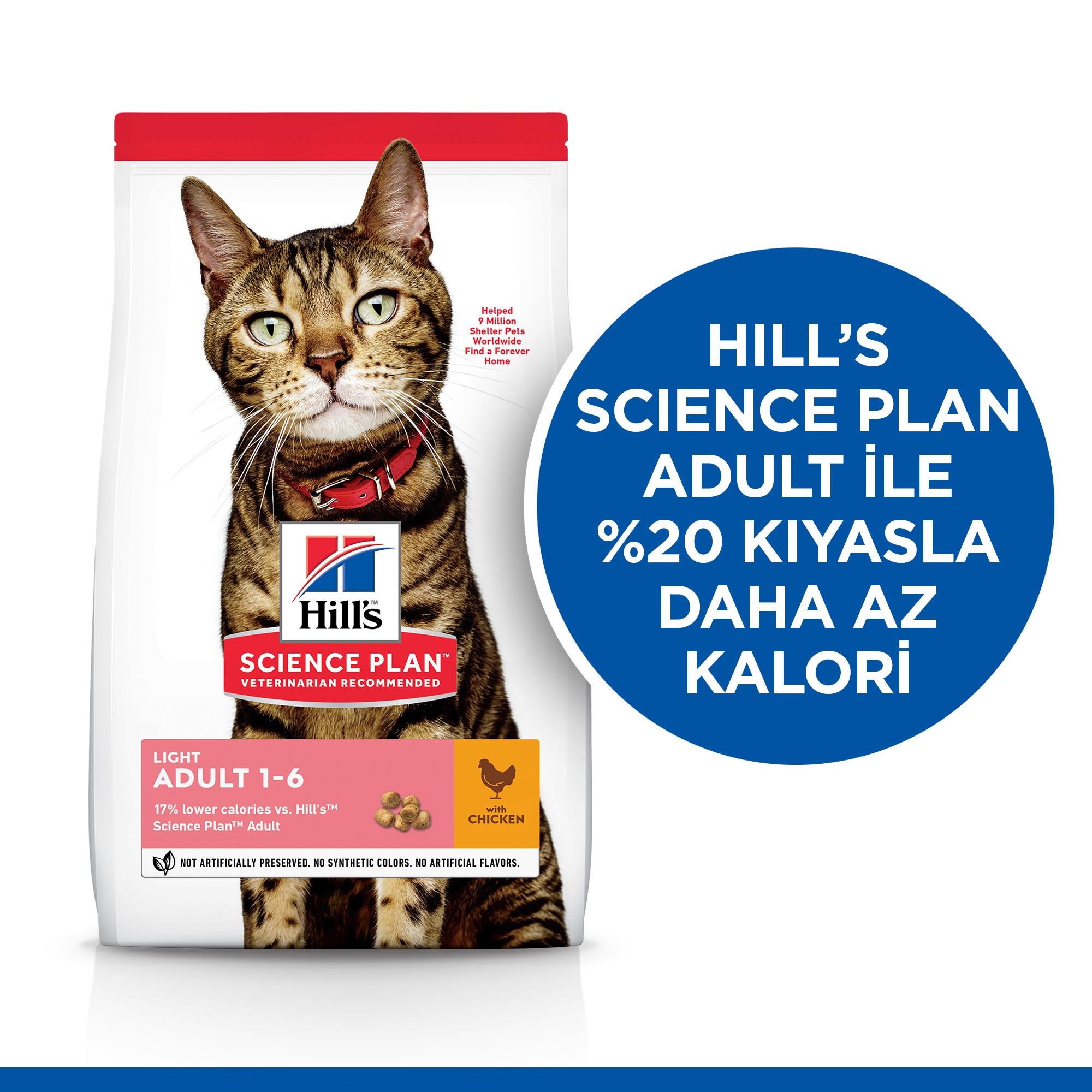 Hill's SCIENCE PLAN Light Yetişkin Tavuklu Kedi Maması 1,5 Kg