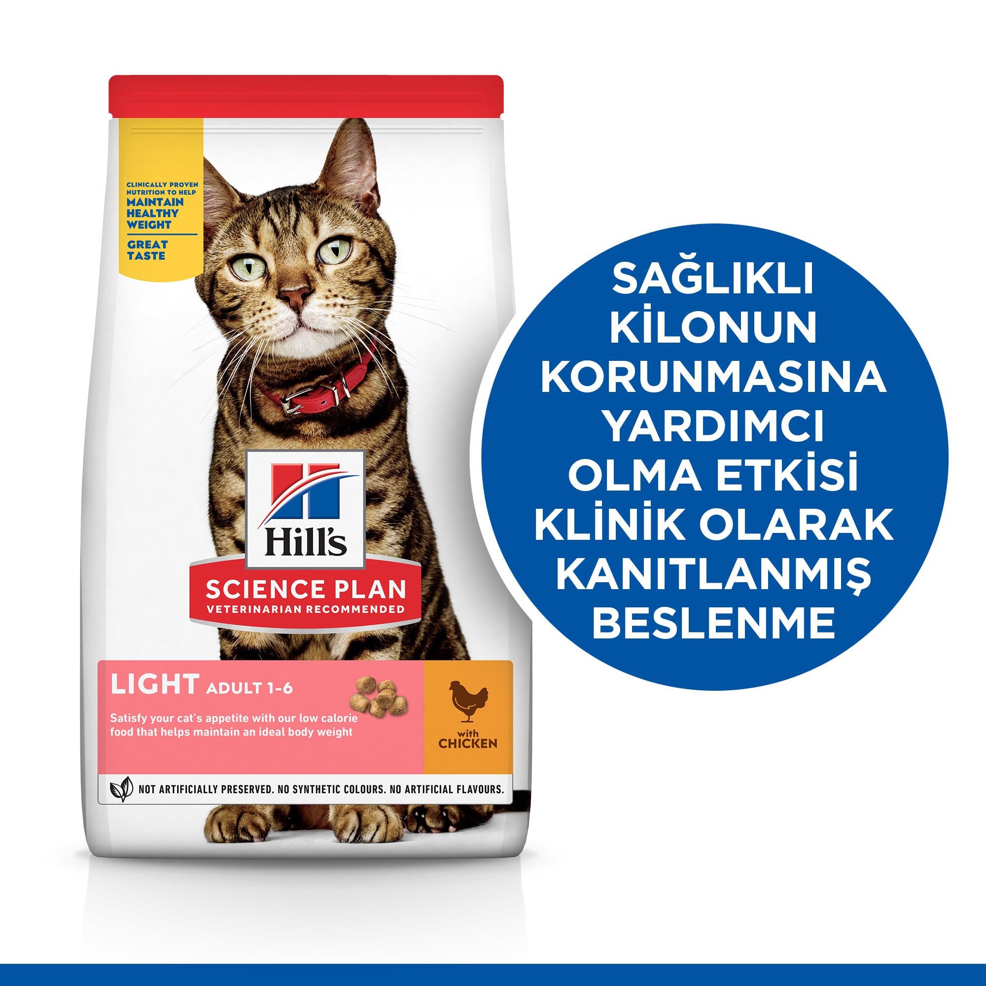 Hill's SCIENCE PLAN Light Yetişkin Tavuklu Kedi Maması 1,5 Kg