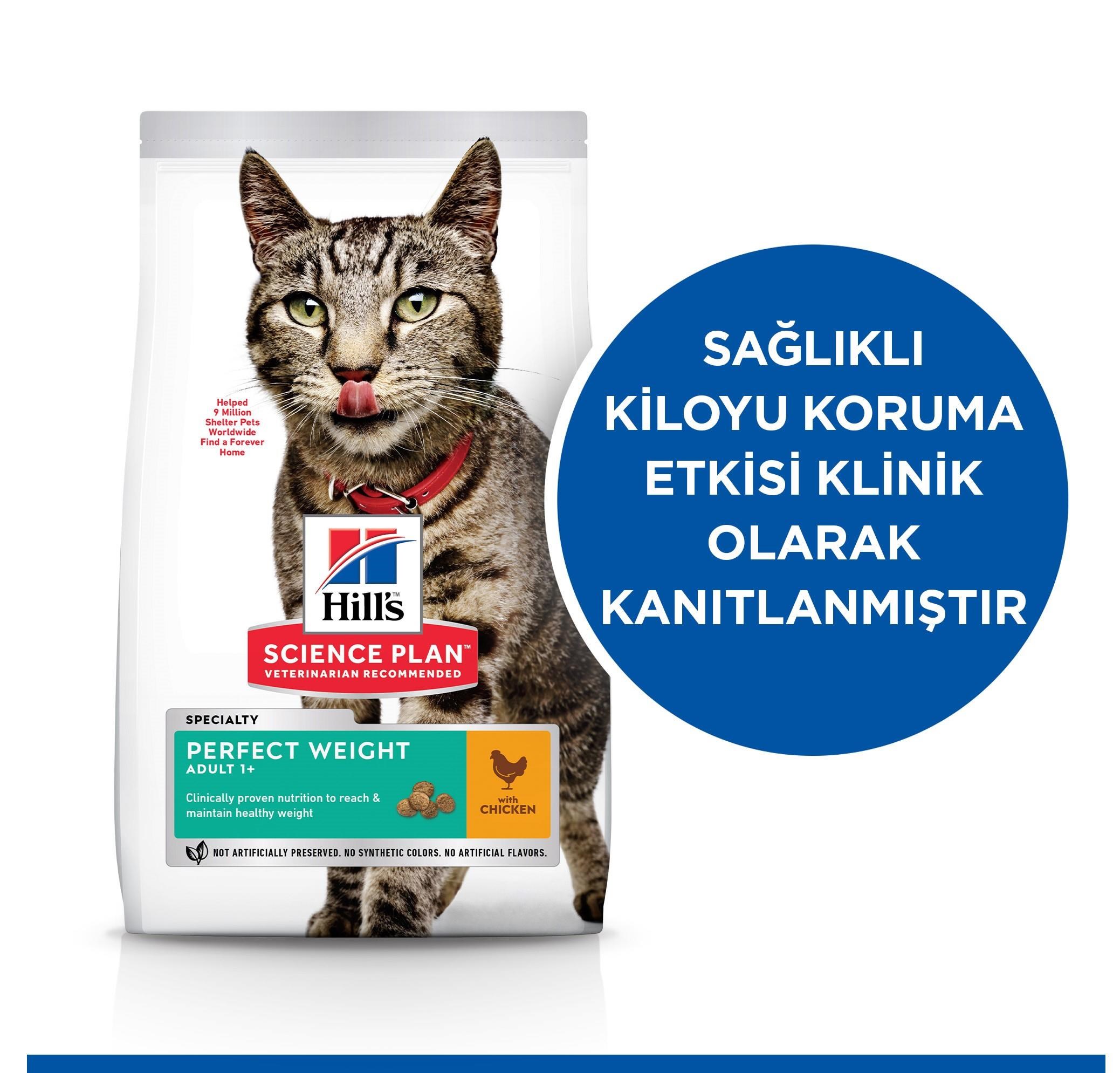 Hill's SCIENCE PLAN Perfect Weight Yetişkin Tavuklu Kedi Maması 2,5 Kg