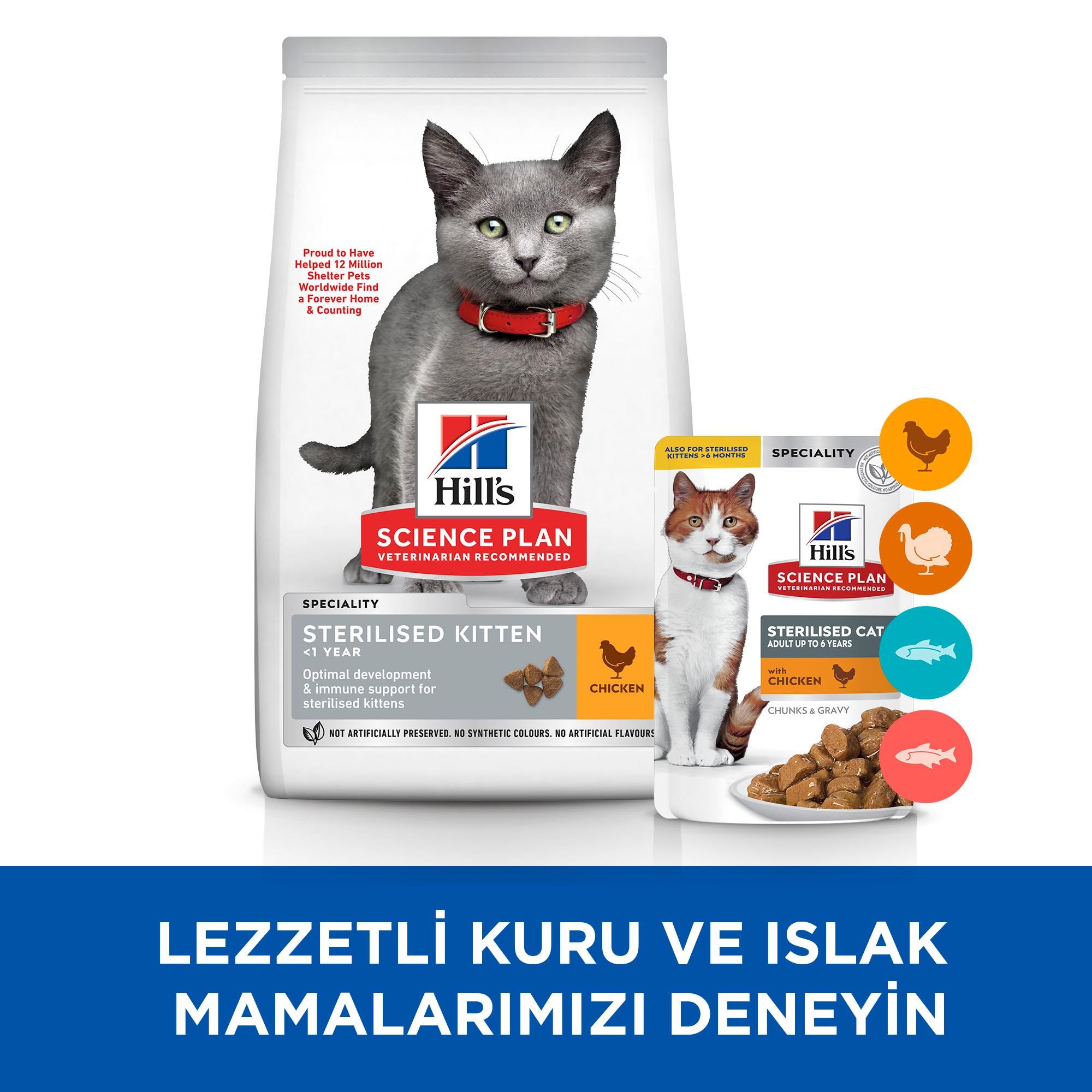 Hill's SCIENCE PLAN Sterilised Kitten Tavuklu Yavru Kedi Maması 3 Kg