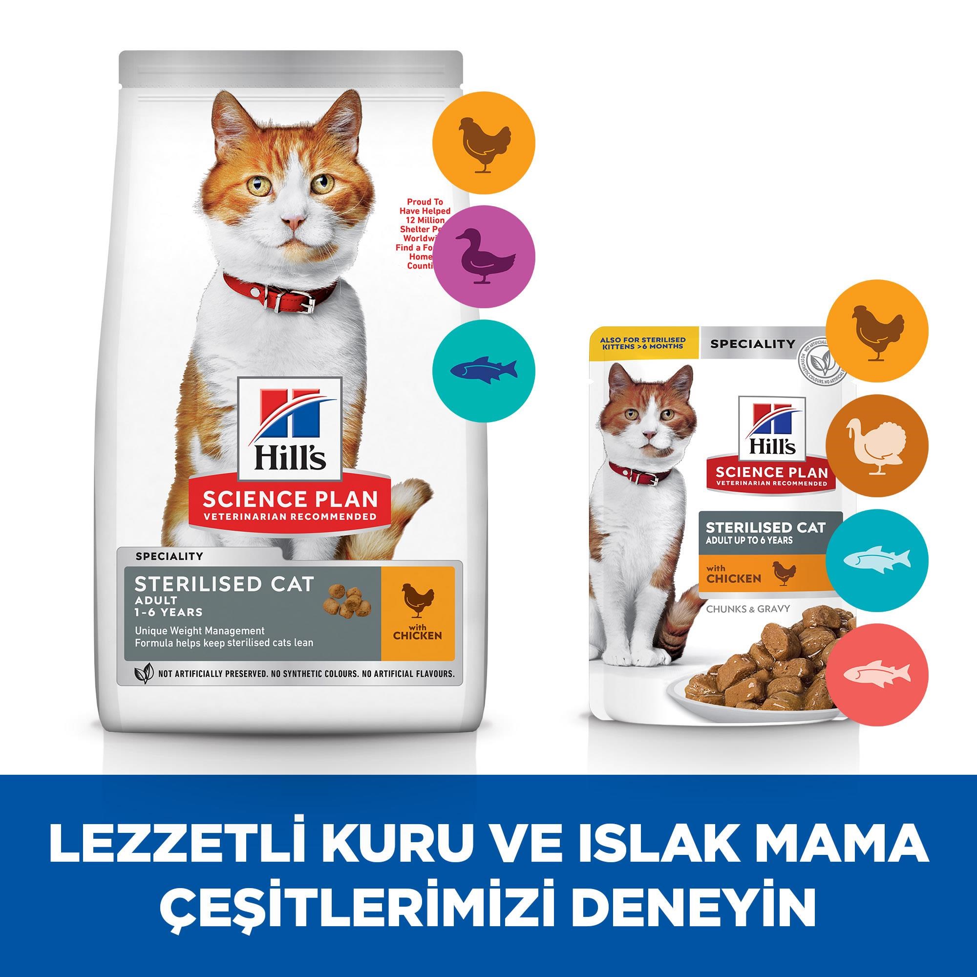 Hill's SCIENCE PLAN Sterilised Yetişkin Tavuklu Kedi Maması 10 Kg
