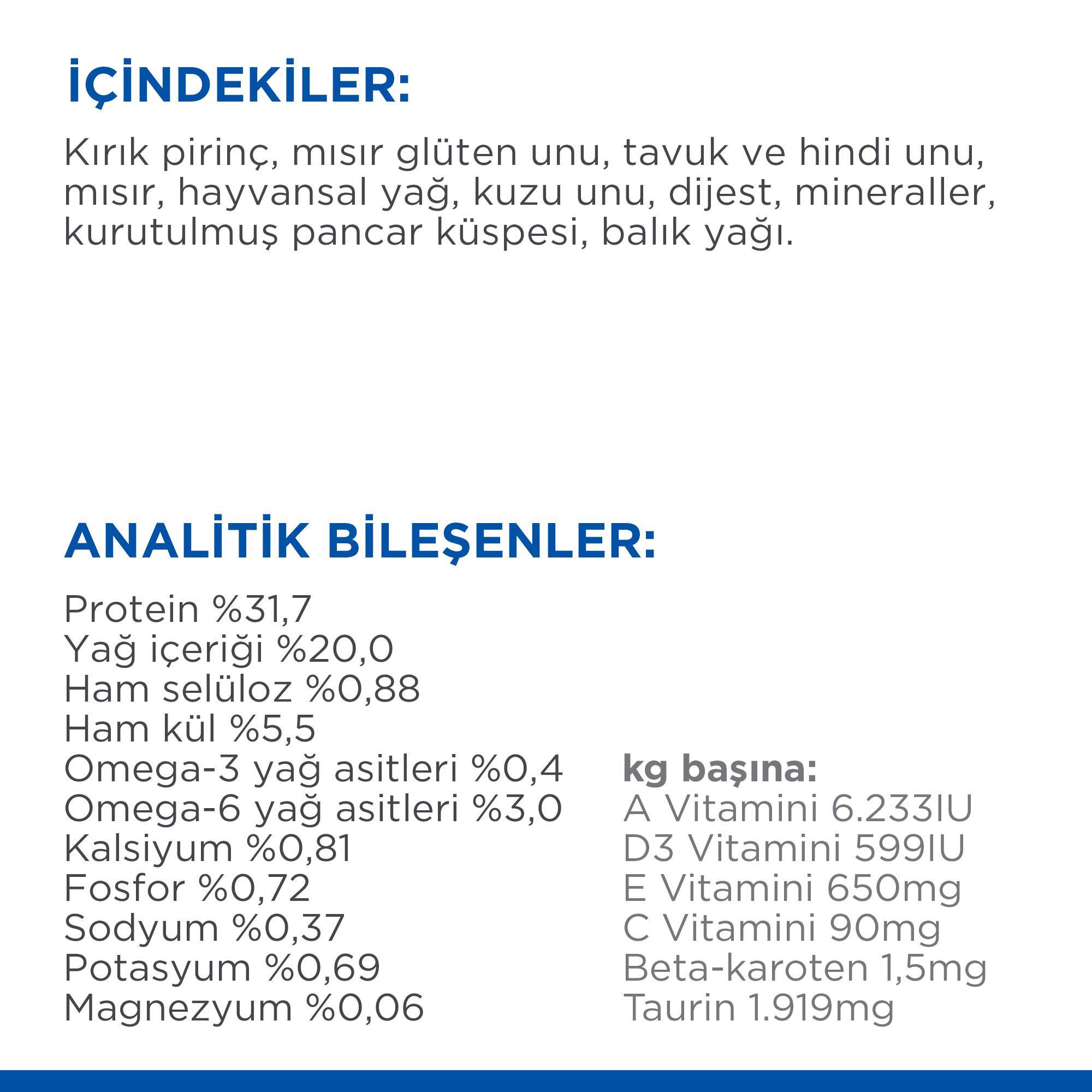 Hill's SCIENCE PLAN Yetişkin Kuzulu Kedi Maması 3 Kg