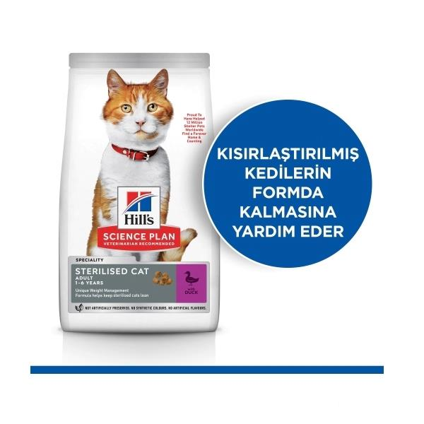 Hills SP Sterilised Young Adult Ördekli Kısırlaştırılmış Kedi Maması 1,5 Kg