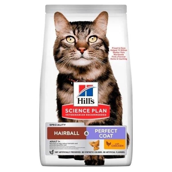 Hill's SP Tüy Yumağı Kontrolü ve Mükemmel Tüyler için Tavuklu Yetişkin Kedi Maması 1,5 Kg