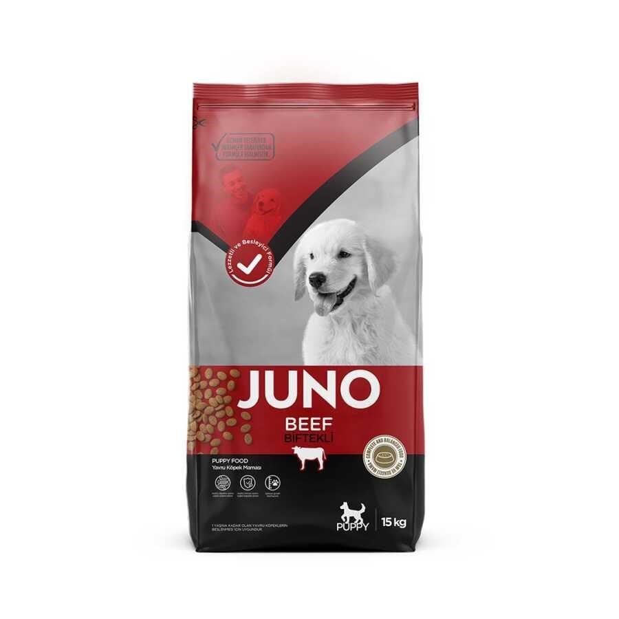 Juno Sığır Etli Yavru Köpek Maması (Tüm Irklar İçin) 15 Kg