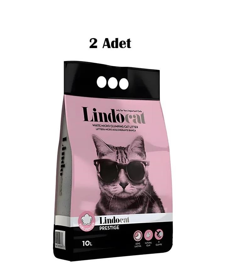 Lindocat Bebek Pudralı İnce Taneli Topaklanan Kedi Kumu 10 Lt (2 Adet)