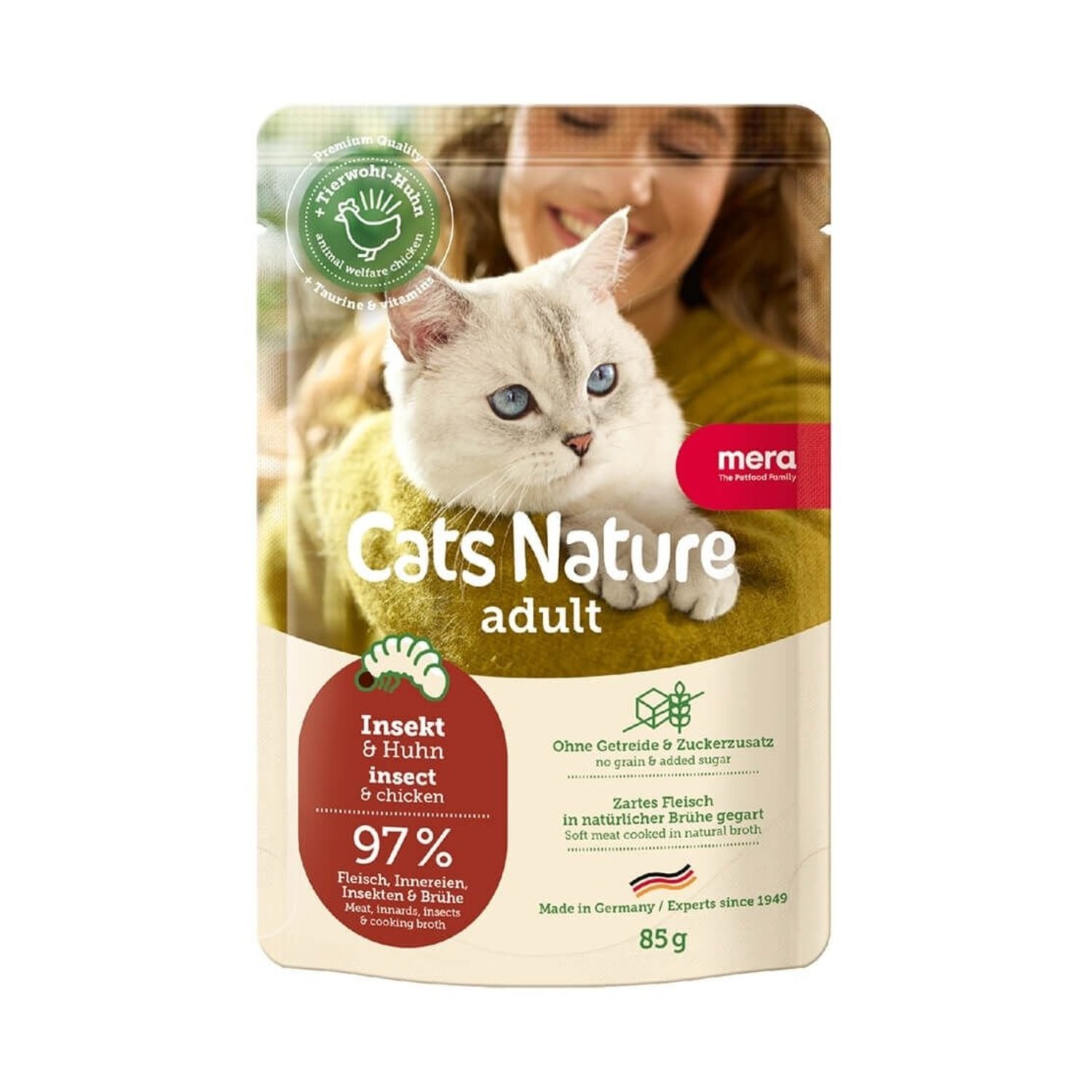 Mera Cats Nature Insect Böcekli Pouch Yetişkin Konserve Kedi Maması 85 Gr
