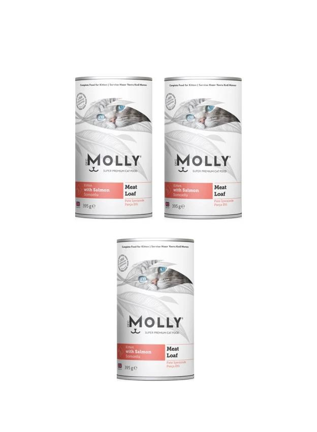 Molly Konserve Yavru Kedi Pate Somonlu 395 Gr (3 Adet)