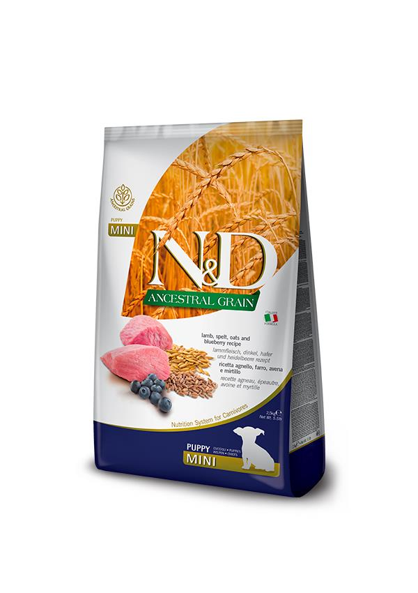 N&D Ancestral Grain Kuzu Etli ve Yaban Mersinli Küçük Irk Ata Tahıllı Yavru Köpek Maması 7 Kg