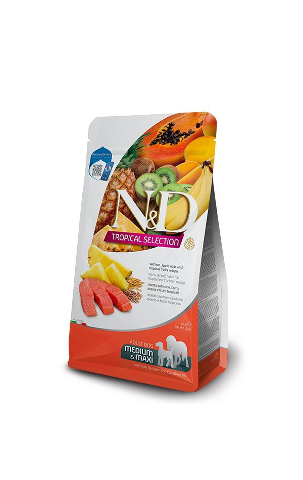 N&D Tropical Selection Somonlu ve Tropikal Meyveli Orta ve Büyük Irk Yetişkin Köpek Maması 10 Kg