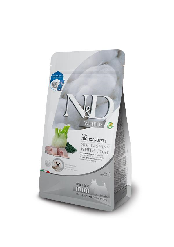 N&D White Levrek Spirulina ve Rezeneli Küçük Irk Yetişkin Köpek Maması 2 Kg