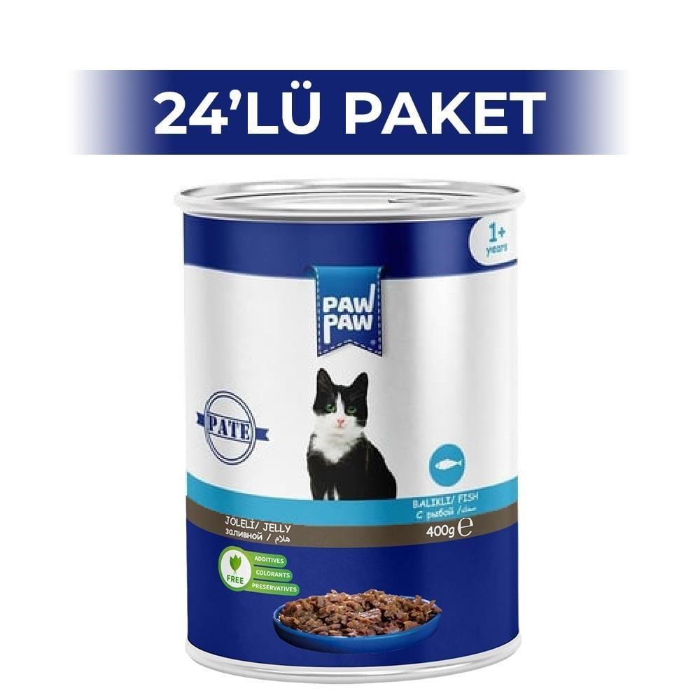 Paw Paw Jelly Balıklı Yetişkin Kedi Konserve Maması 400 Gr 24 Adet