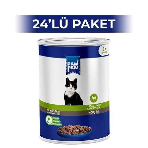 Paw Paw Jelly Kuzulu Yetişkin Kedi Konserve Maması 400 Gr 24 Adet