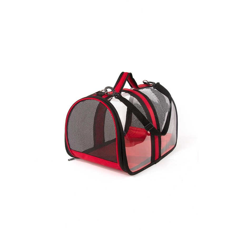 Pet Pretty Bacco Milano Şeffaf Çanta Kırmızı 44x28x28 cm