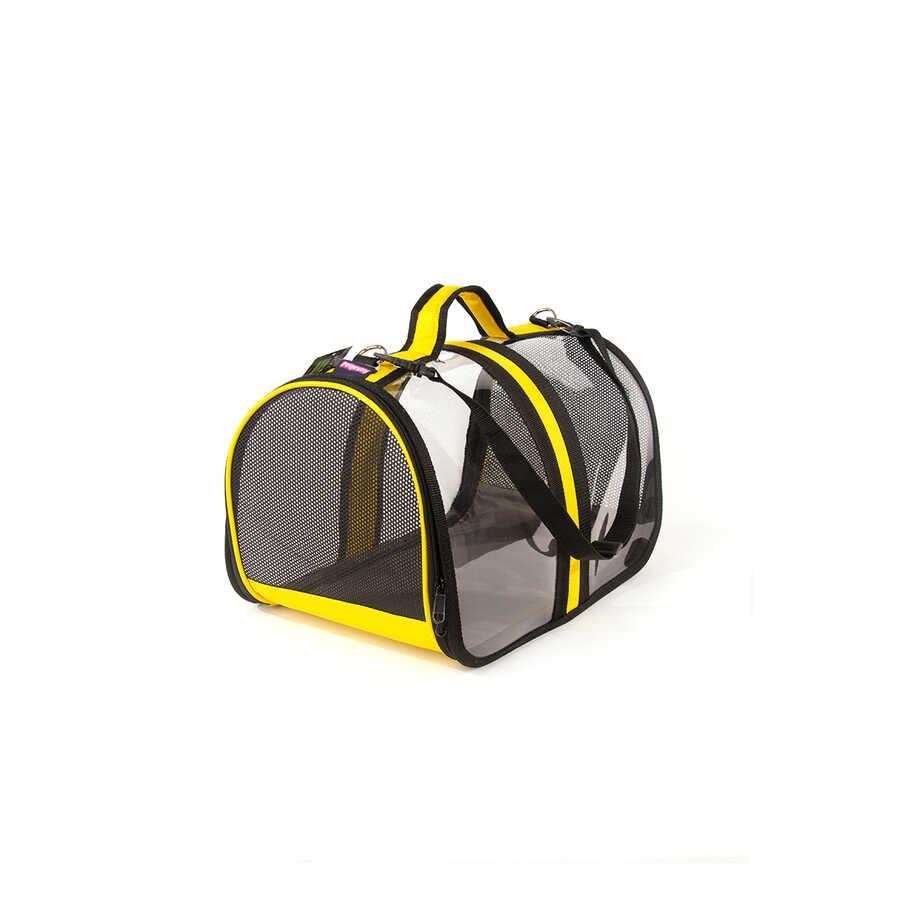 Pet Pretty Bacco Milano Şeffaf Çanta Sarı 44x28x28 cm