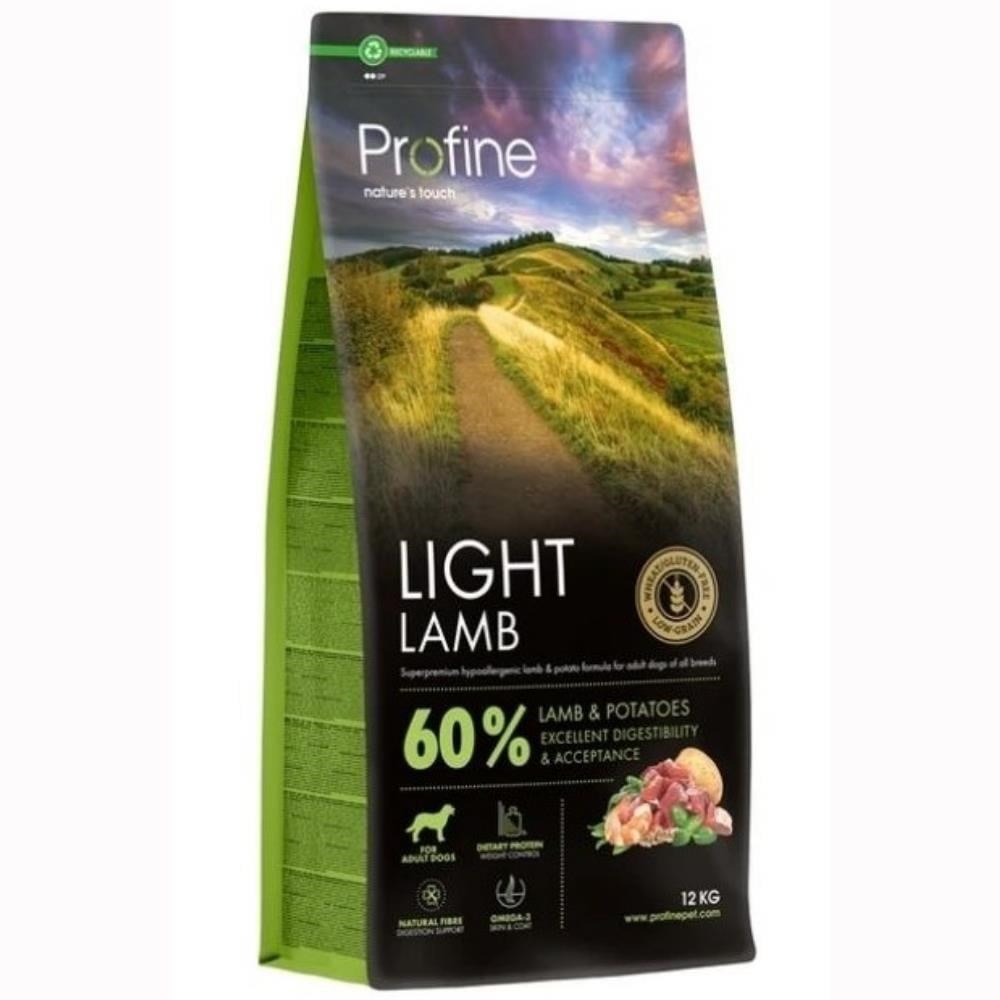 Profine Glutensiz Kuzu Etli Light Kilo Kontrolü Yetişkin Köpek Maması 12 Kg