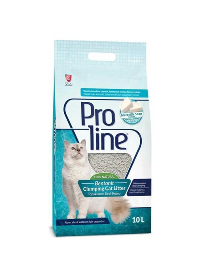 Proline Süper Topaklanan İnce Taneli Marsilya Sabunu Kokulu Bentonit Kedi Kumu 10 Lt