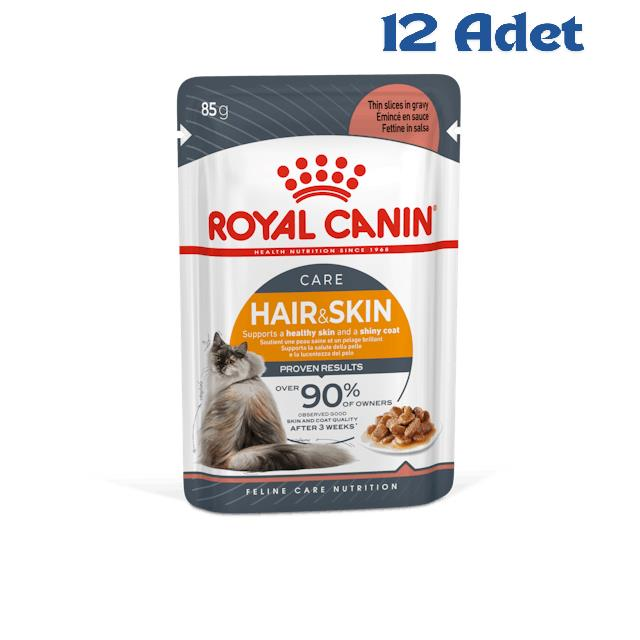 Royal Canin Hair & Skin Sos İçinde Yetişkin Kedi Konservesi 85 Gr (12 Adet)
