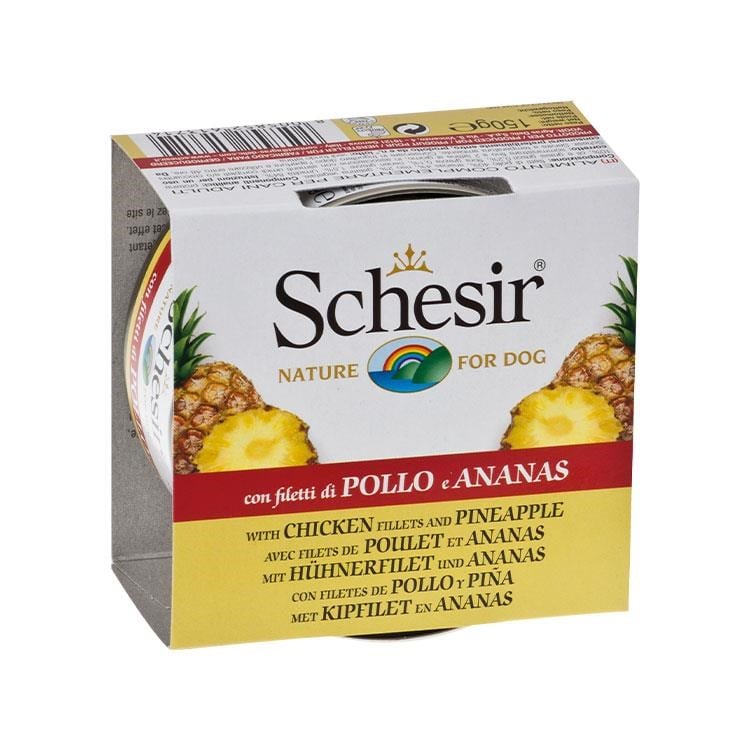 Schesir Jelly Tavuk ve Ananas Jöle İçinde Yetişkin Köpek Konservesi 150 Gr