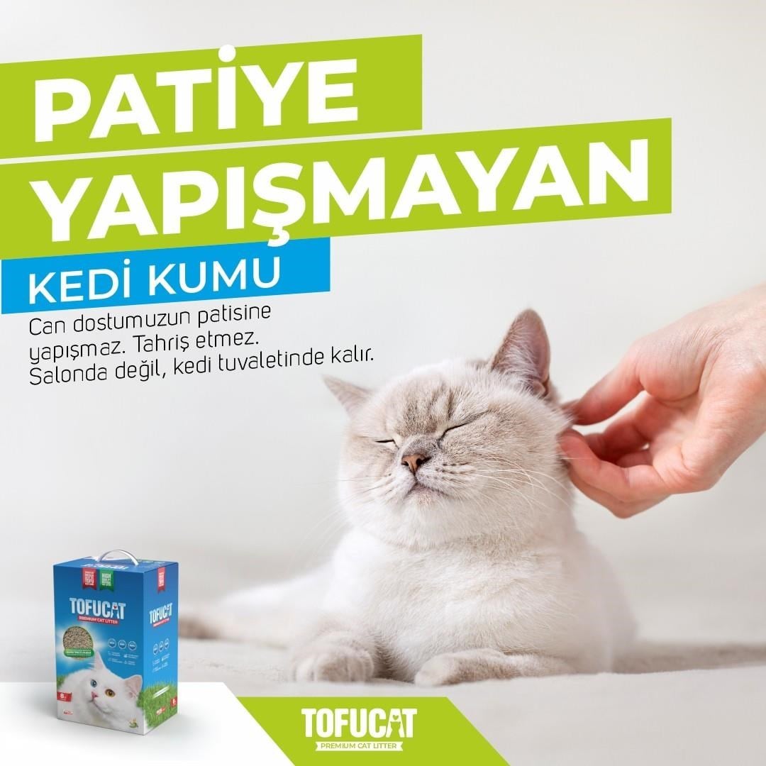 TofuCat Tuvalete Atılabilen Koku Hapsedeci Topaklanan Doğal Kedi Kumu 8 Lt (2 Adet)