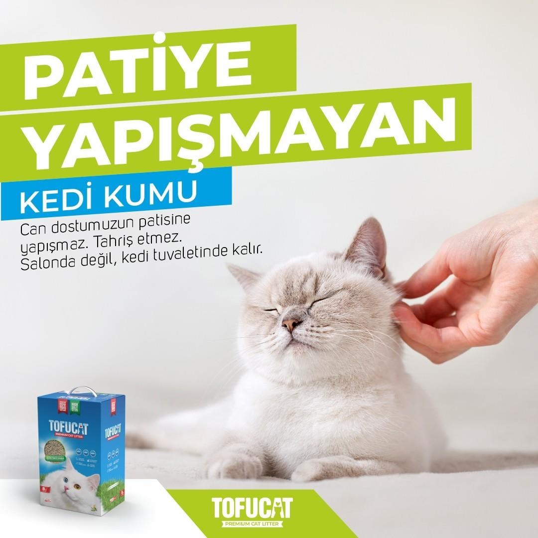 TofuCat Tuvalete Atılabilen Koku Hapsedeci Topaklanan Doğal Kedi Kumu 8 Lt