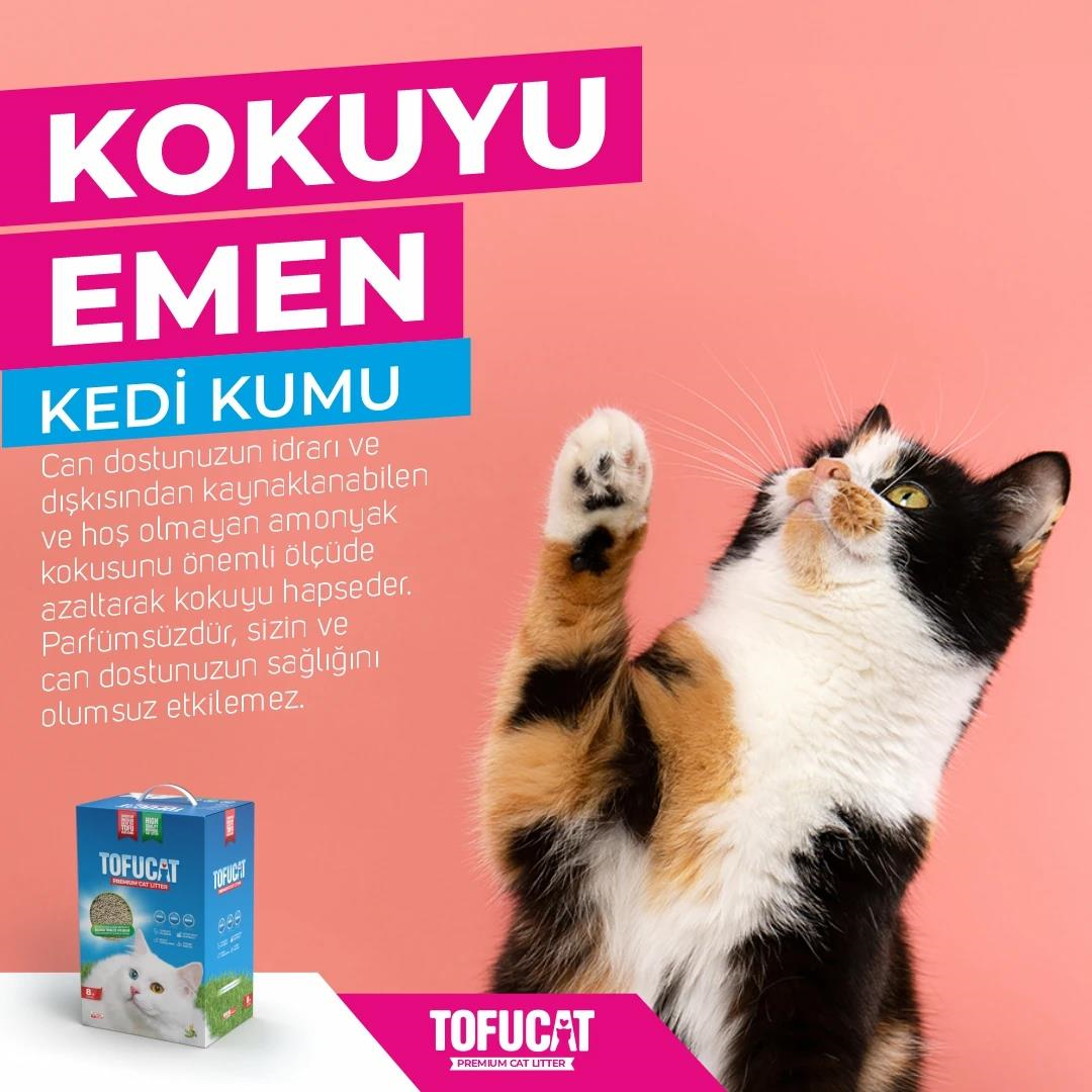 TofuCat Tuvalete Atılabilen Koku Hapsedeci Topaklanan Doğal Kedi Kumu 8 Lt (2 Adet)