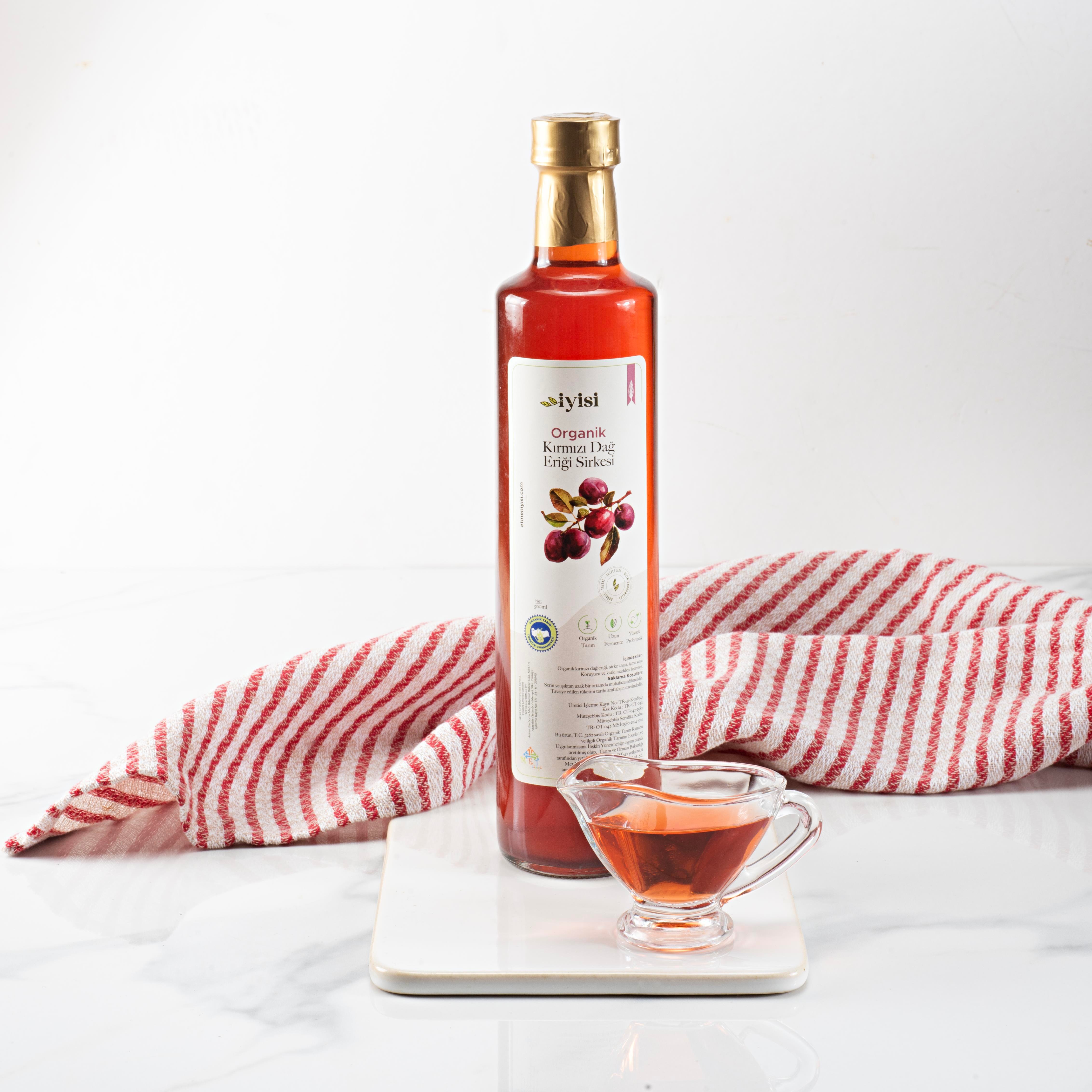 Organik Kırmızı Dağ Eriği Sirkesi