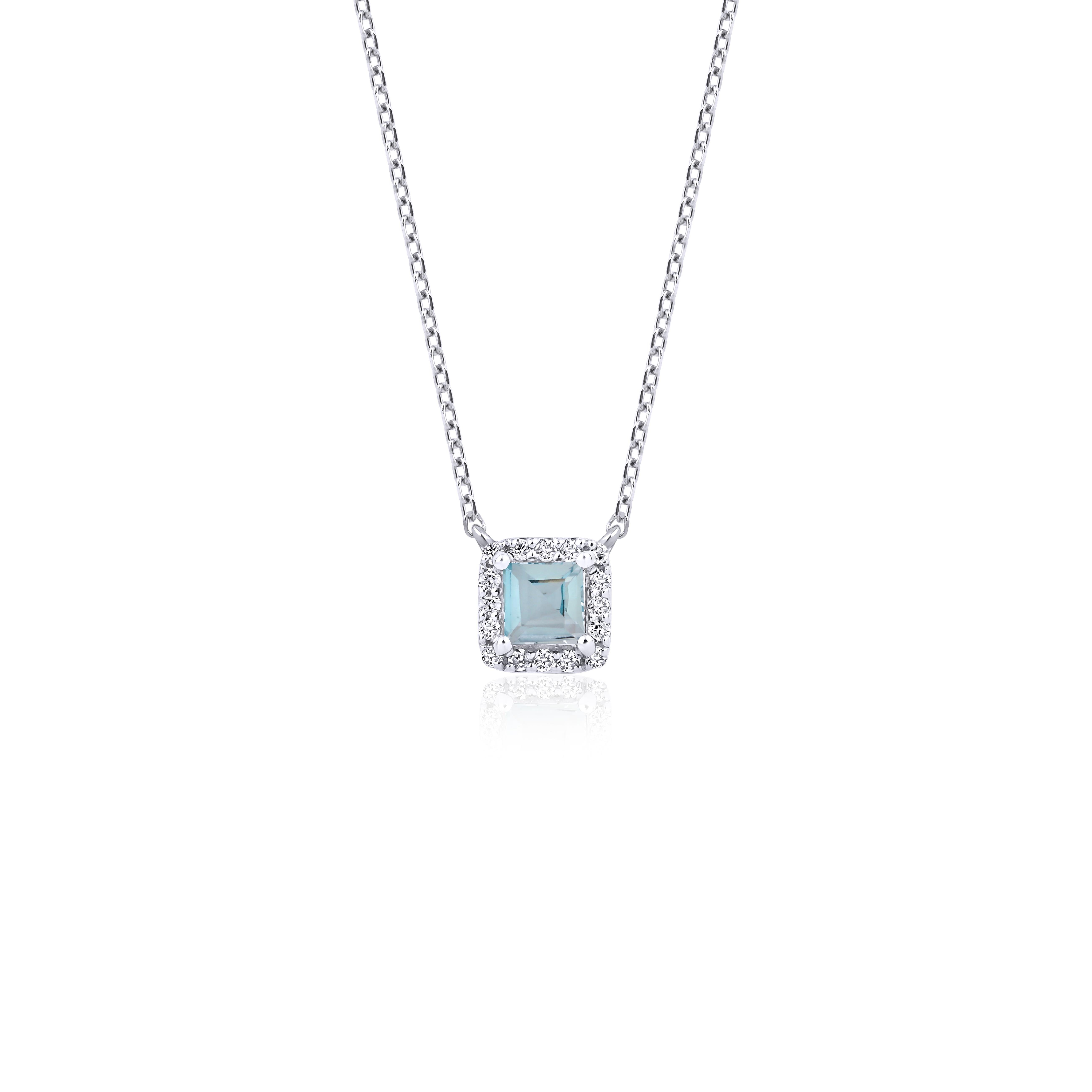 Blue Topaz Halo Küpe