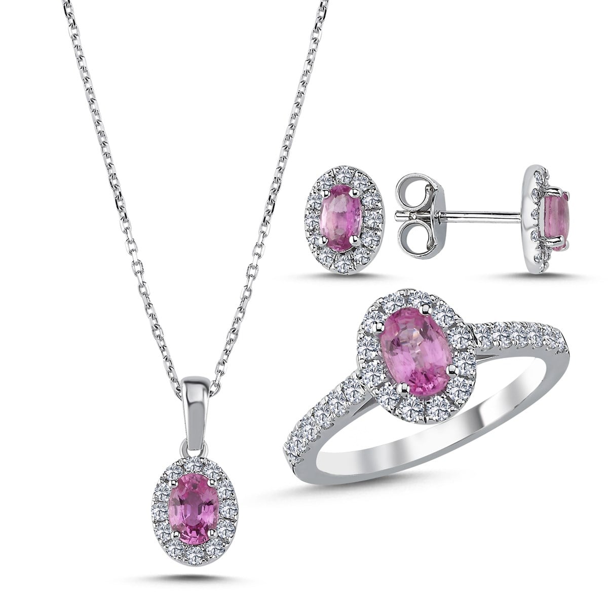Özel Tasarım Pink Sapphire Kolye