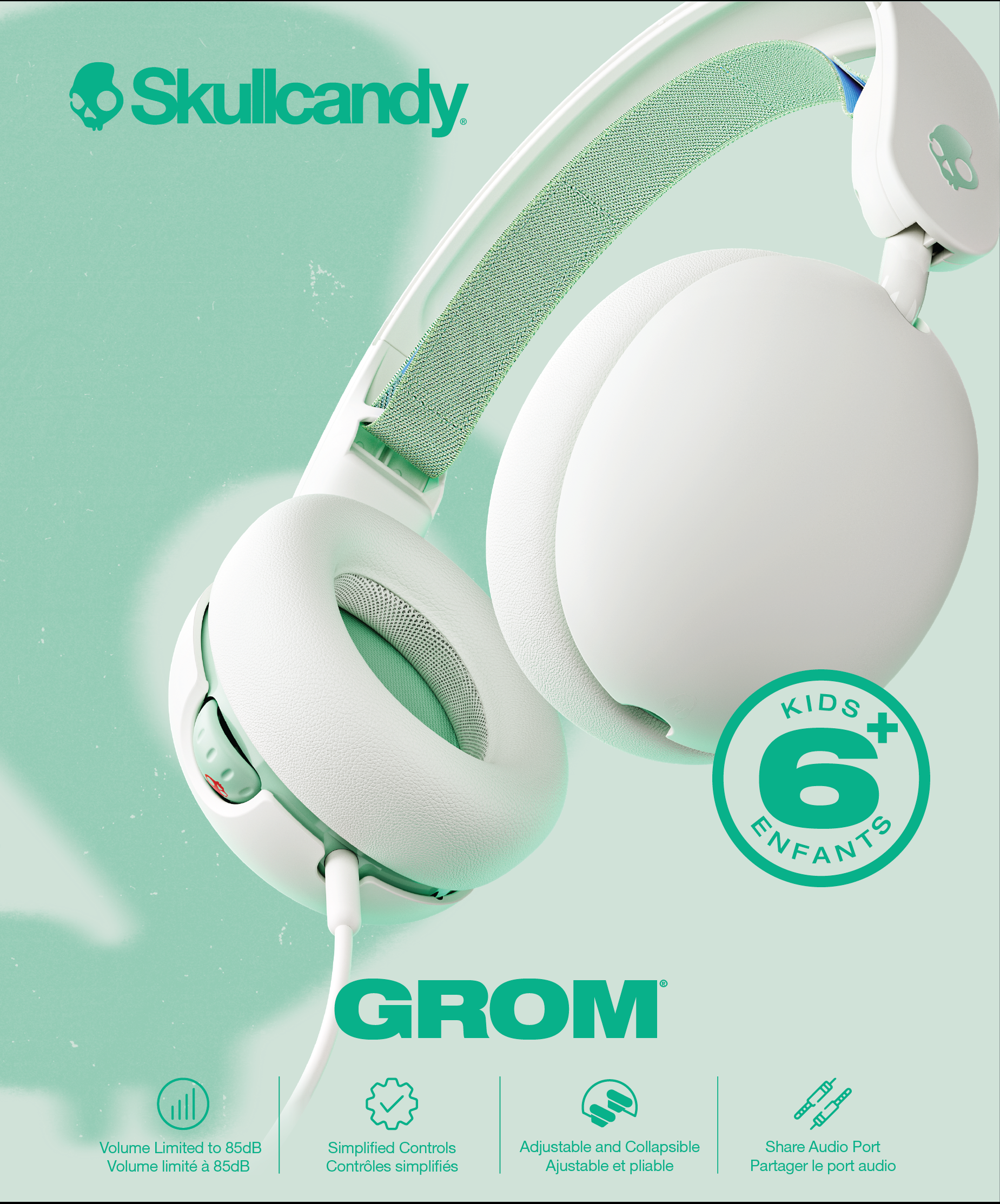 Skullcandy Grom Çocuk Kablolu Kulak Üstü Kulaklık