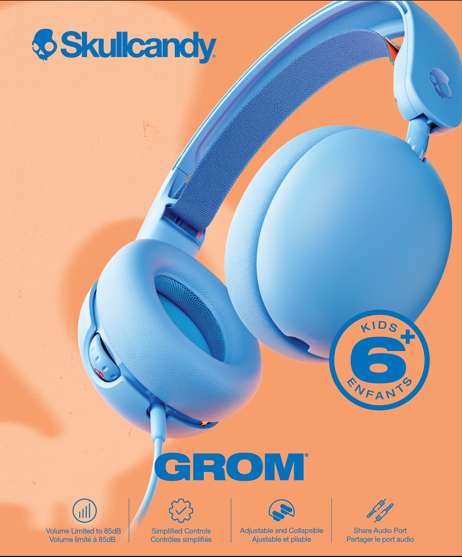 Skullcandy Grom Çocuk Kablolu Kulak Üstü Kulaklık