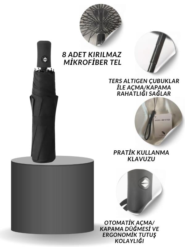  Pembe Fiber Telli Rüzgara Dayanıklı Tam Otomatik Pembe Şemsiye 8 Telli
