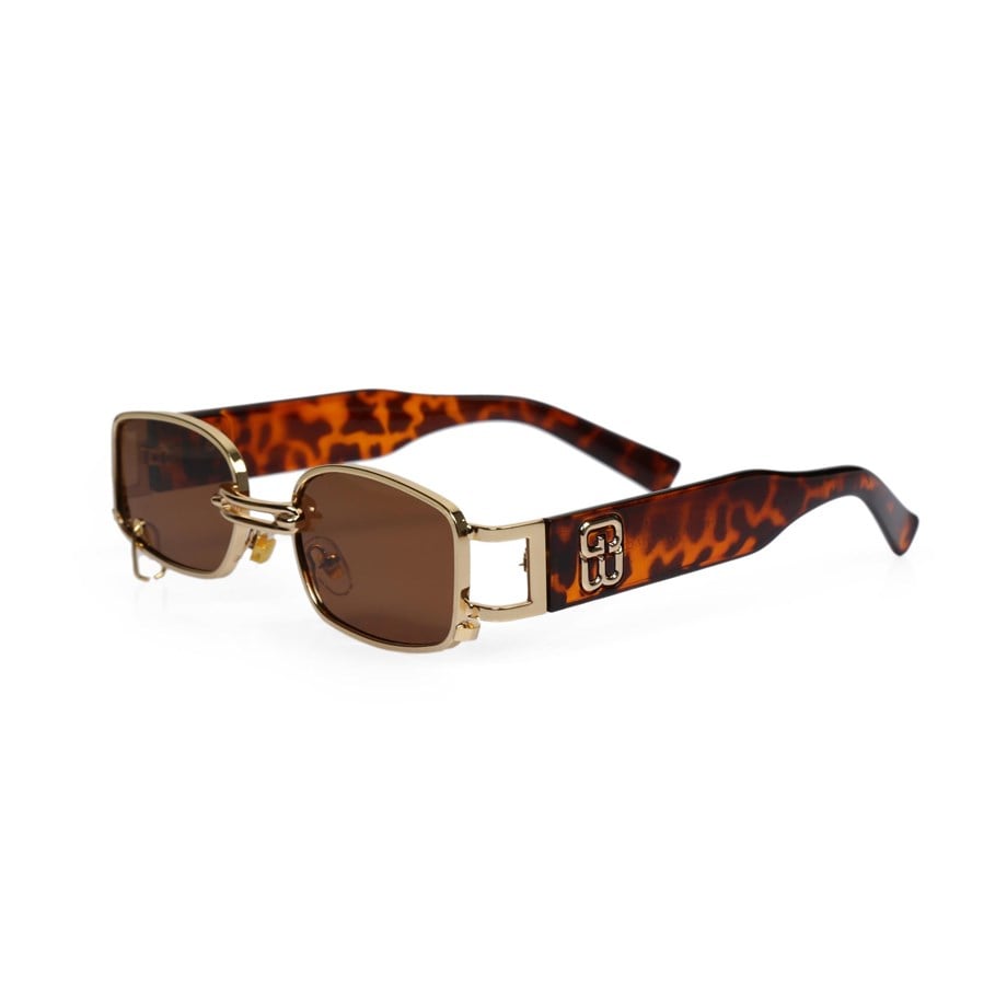 Angel Eyes Dikdörtgen Leopar Halkalı Unisex Güneş Gözlüğü