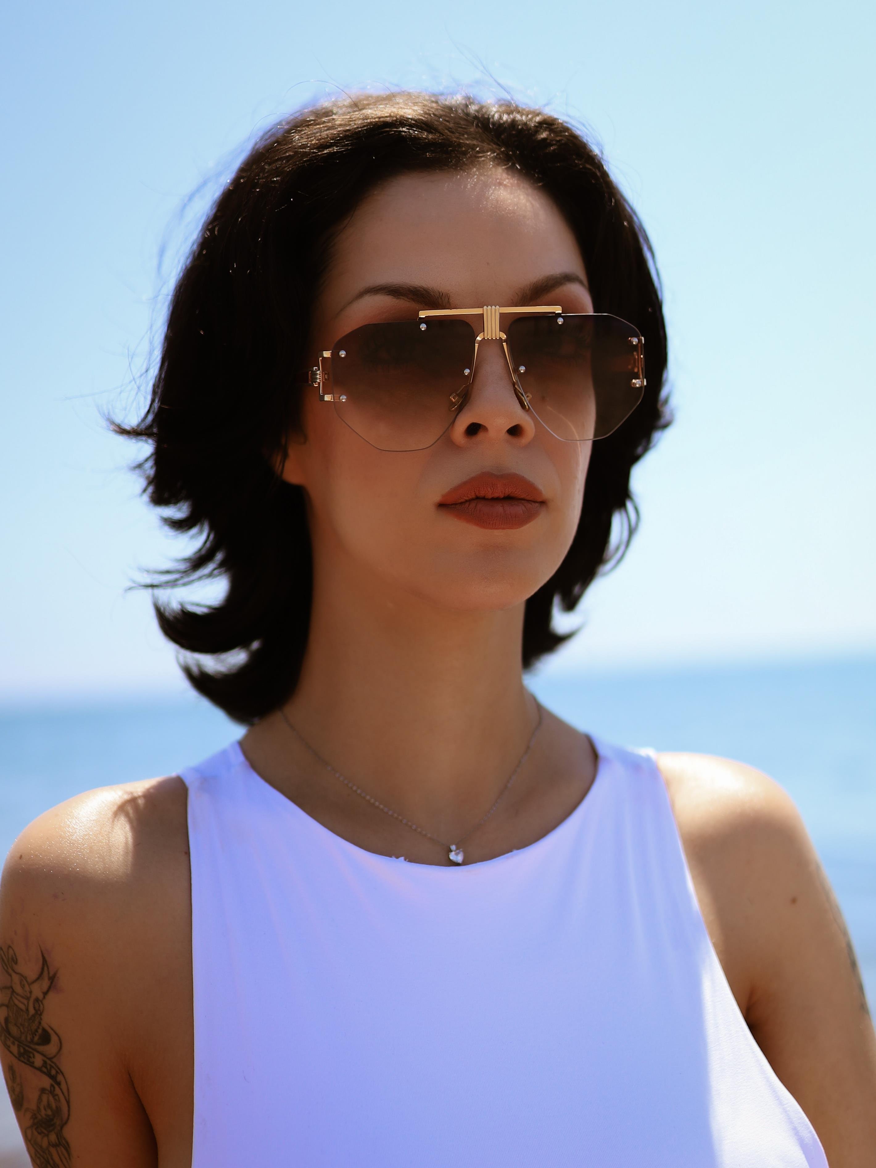 Angel Eyes Geometrik Siyah Unisex Güneş Gözlüğü AE2002C2B4433
