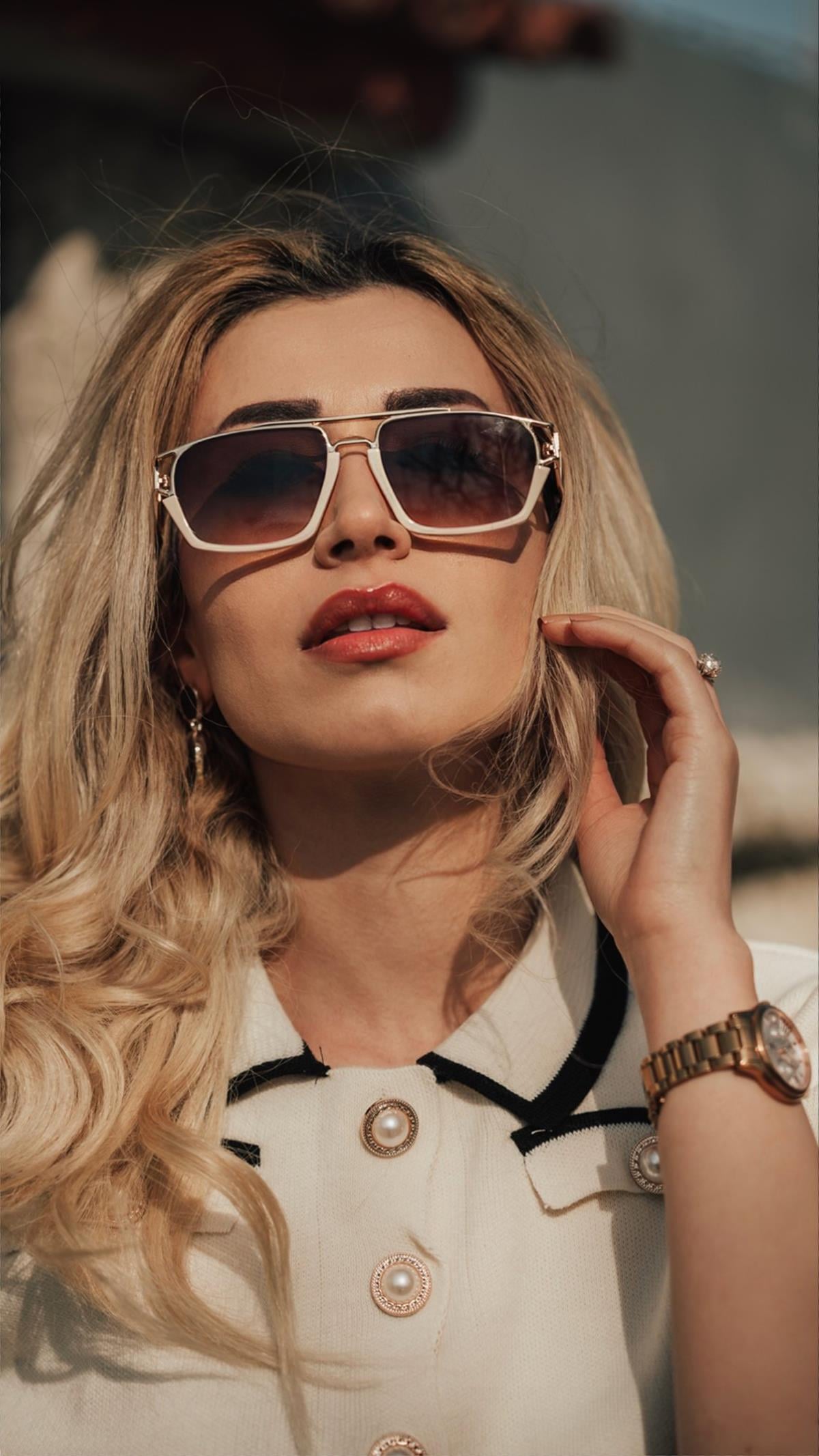 Angel Eyes Mor Camlı Beyaz-Rose Çerçeveli Unisex Güneş Gözlüğü AE0918C3
