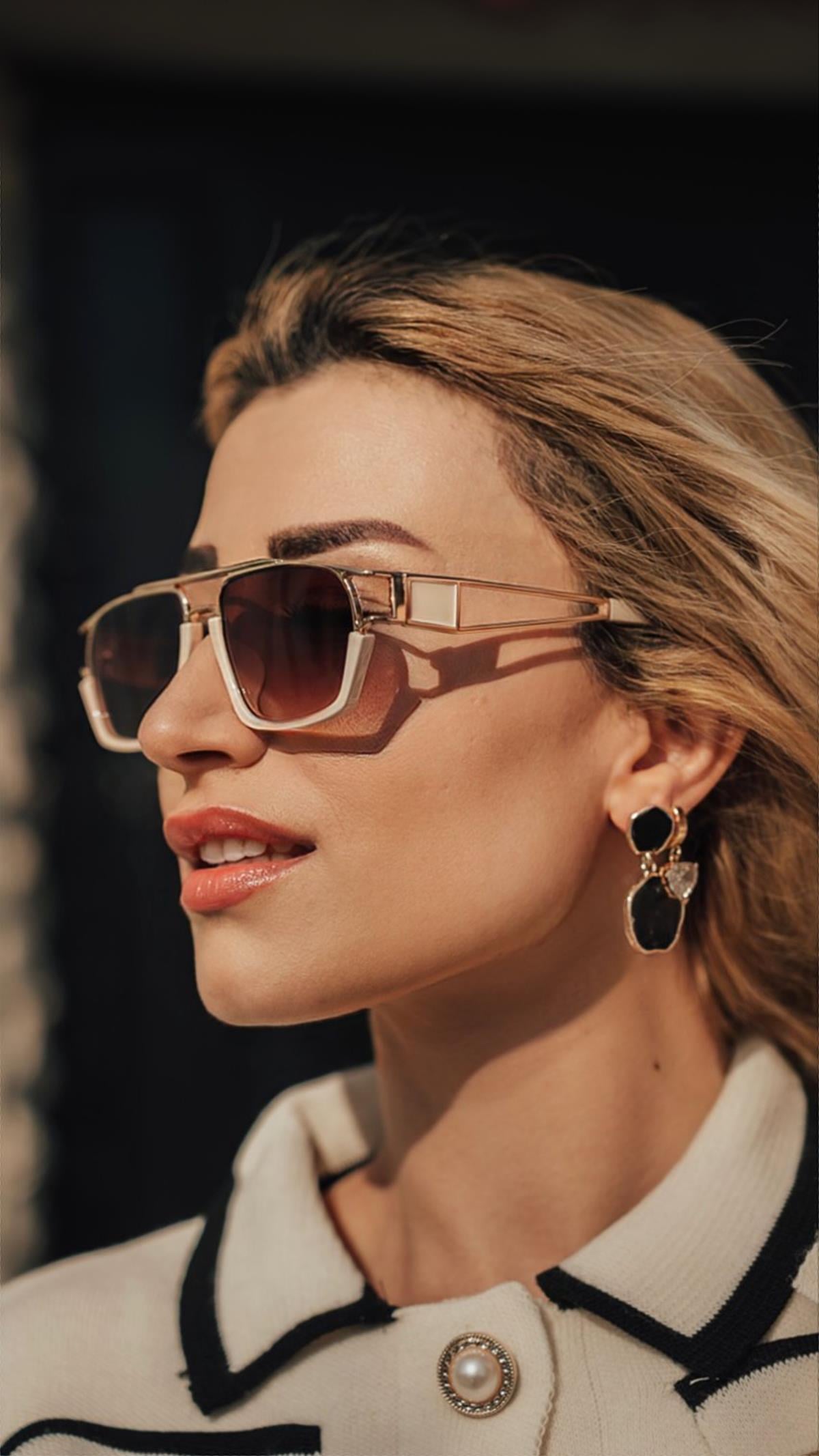Angel Eyes Mor Camlı Beyaz-Rose Çerçeveli Unisex Güneş Gözlüğü AE0918C3