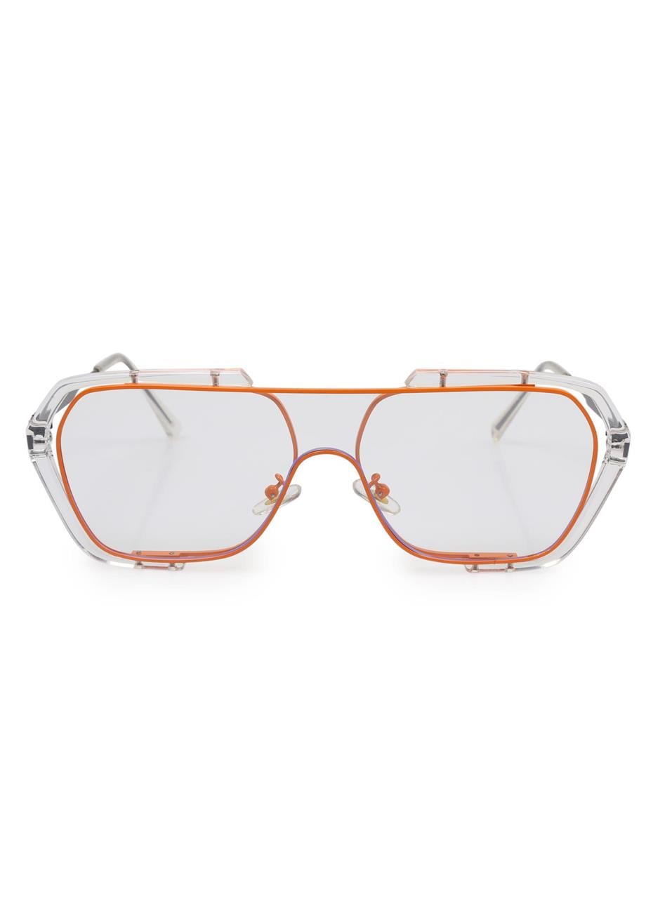 Angel Eyes Şeffaf Camlı Şeffaf-Turuncu Çerçeveli Unisex Mavi Işık Koruyucu Gözlüğü AE31464C5BBX