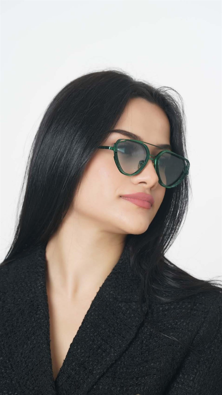 Angel Eyes Yeşil Geometrik Çerçeve Unisex Güneş Gözlüğü
