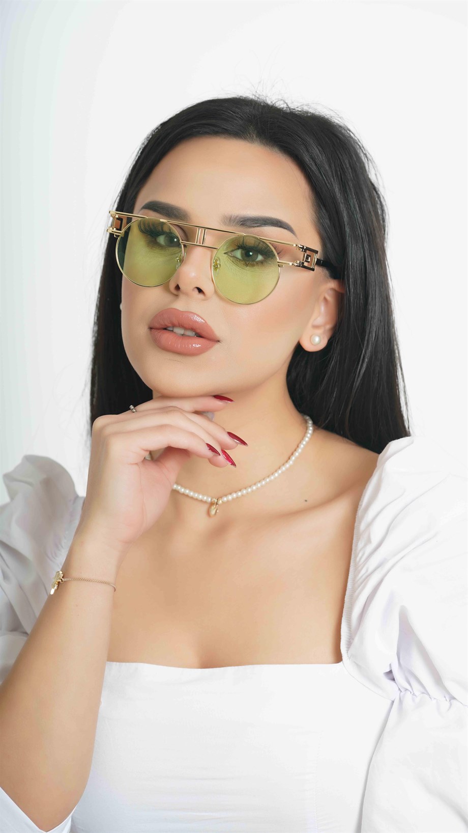 Angel Eyes Yuvarlak Yeşil Unisex Güneş Gözlüğü YW-8816K