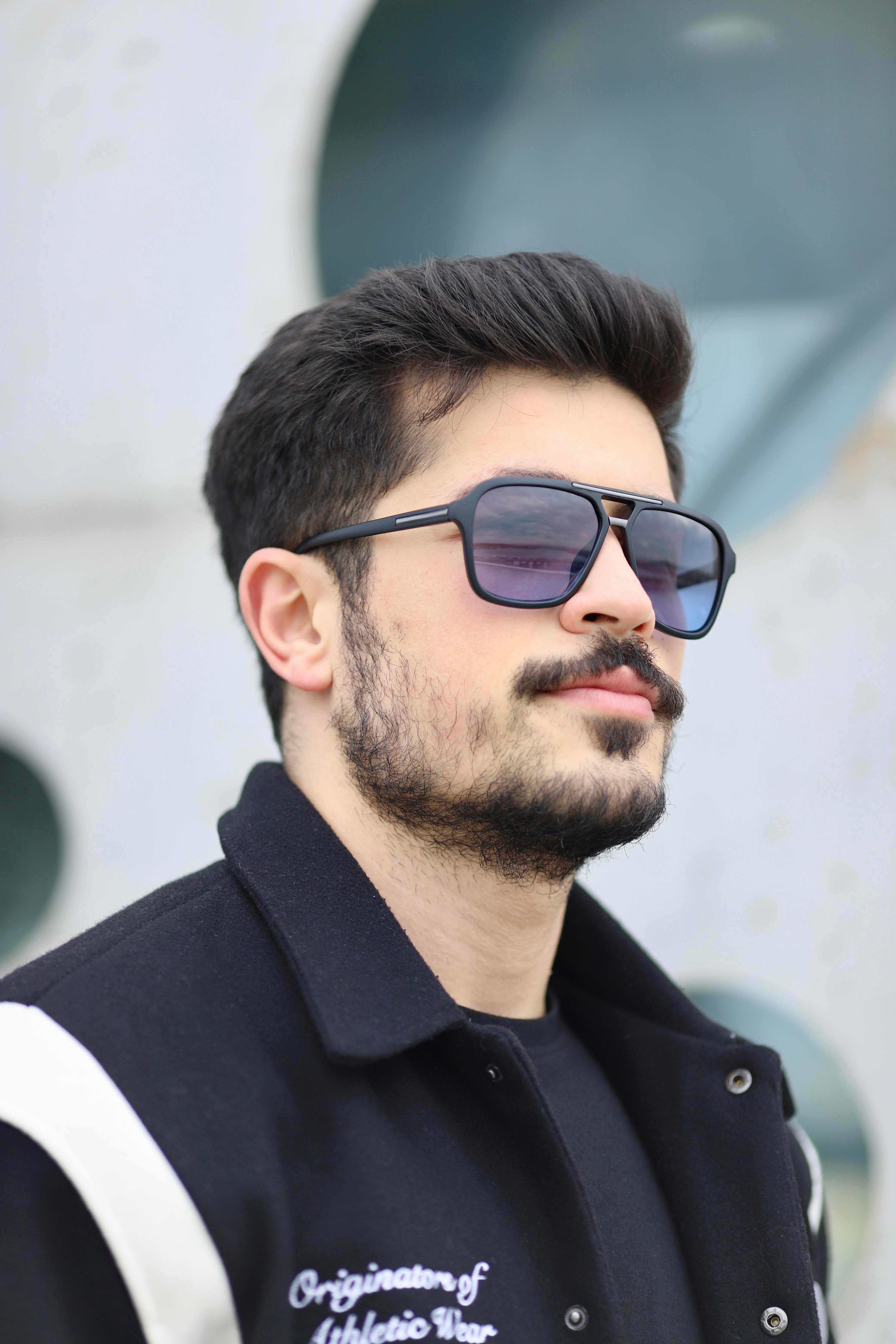 Dikdörtgen Siyah Çerçeve Lacivert Cam Kadın Erkek Güneş Gözlüğü