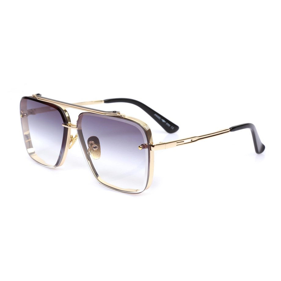 Geometrik Siyah-Altın Çerçeveli Unisex Güneş Gözlüğü AE-2106C8