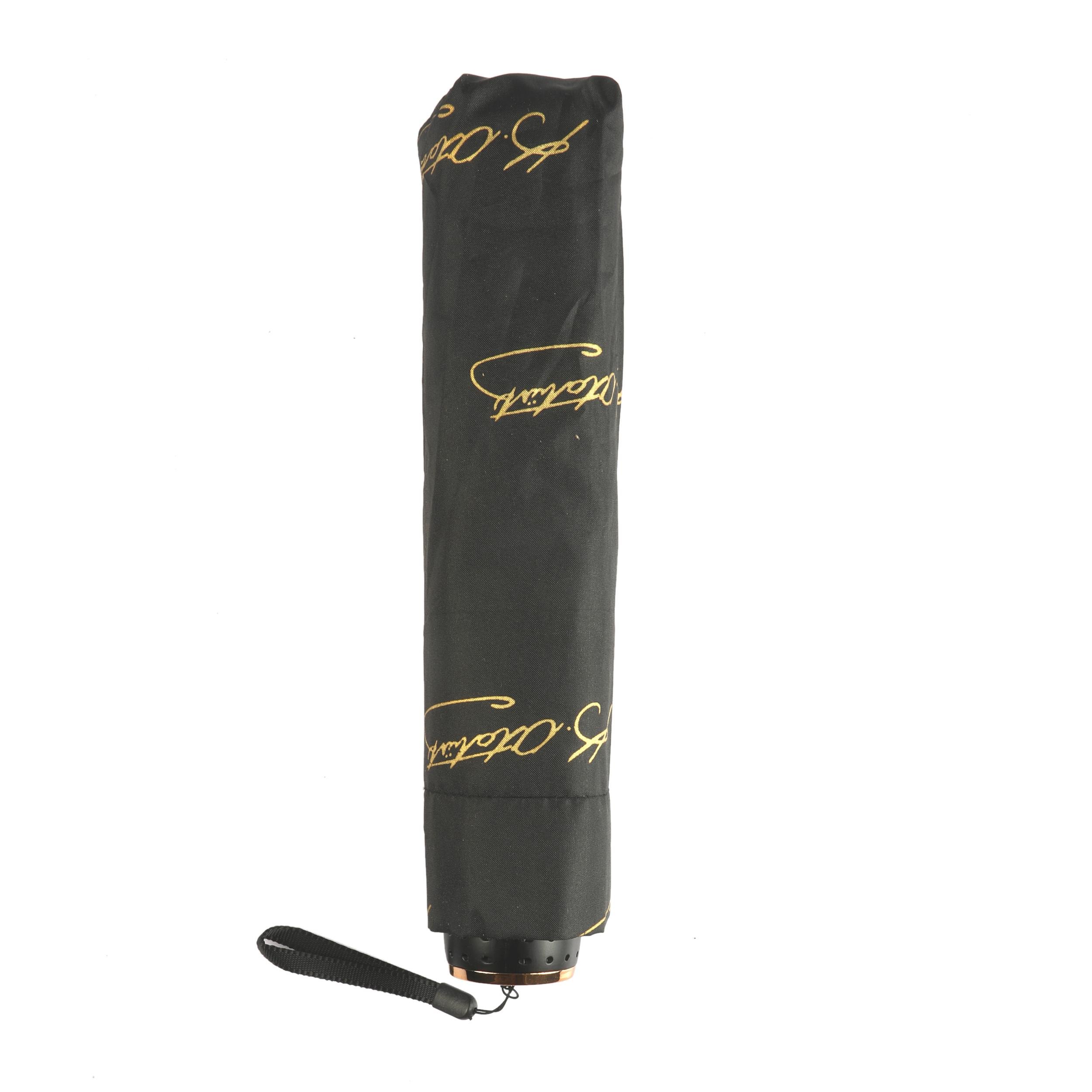 K.Atatürk Desenli Siyah Yarı Otomatik Açılır Yarasa Şemsiye 8 TELLİ