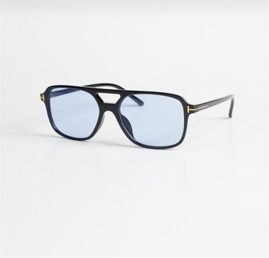 Kemik Çerçeve Mavi Cam Unisex Güneş Gözlüğü YW-3885C1